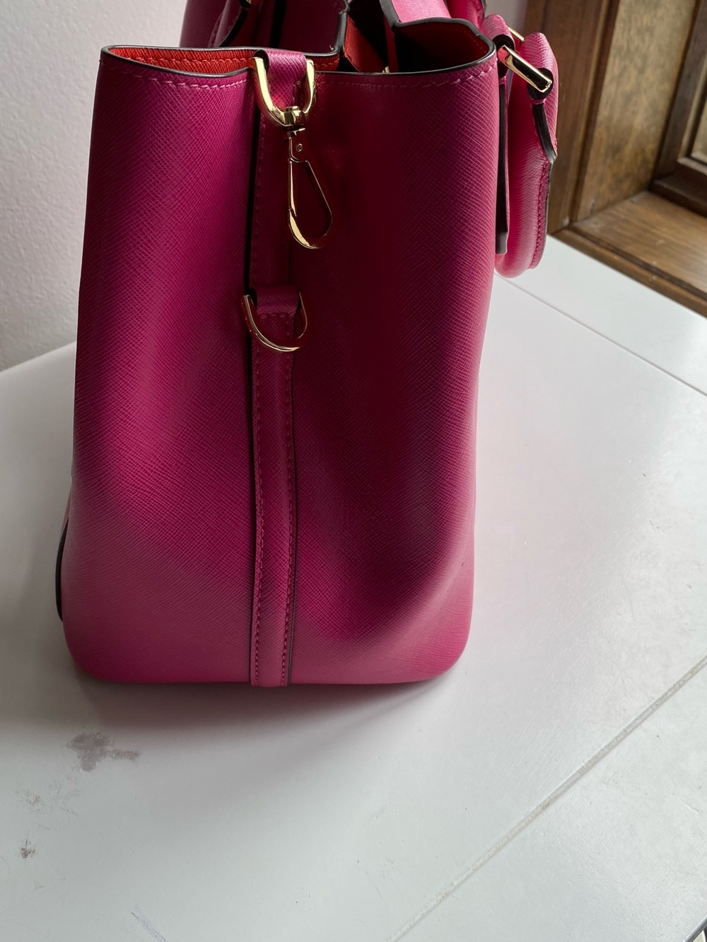 Michael Kors Fuchsia Saffiano Leather Bag - Picture 7 of 13